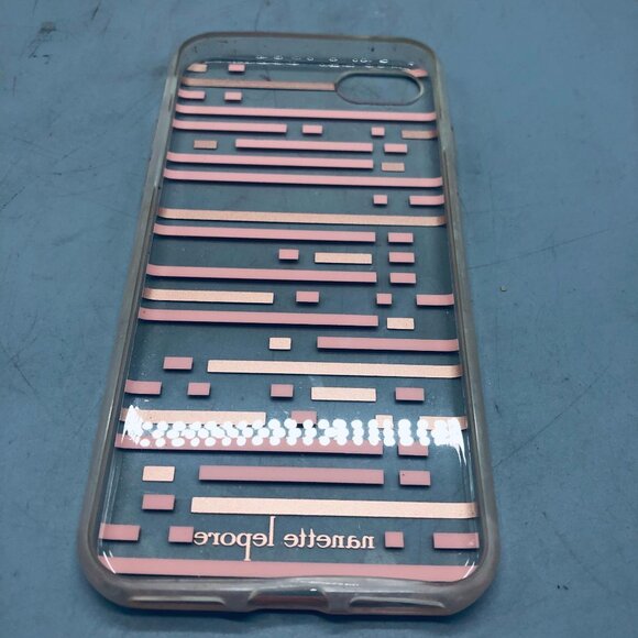 Nannette Lepore phone cover 5 1/2" x 2 1/2" clear plastic with gold pink READ - Picture 3 of 4